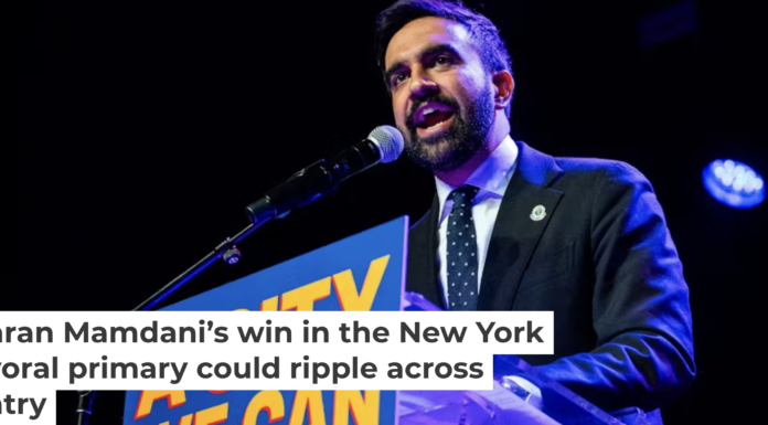 New York mayoral candidate Zohran Mamdani speaks to supporters in Brooklyn on May 4, 2025. Madison Swart/Hans Lucas/AFP via Getty Images